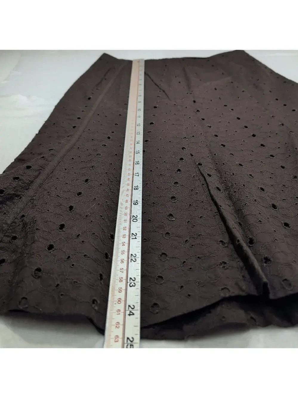 Women's NORTONMCNAUGHTON Brown Eyelet A-Line Skirt Size 10